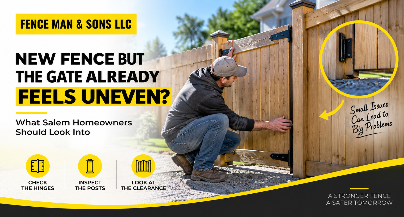 New Fence but the Gate Already Feels Uneven? What Salem Homeowners Should Look Into