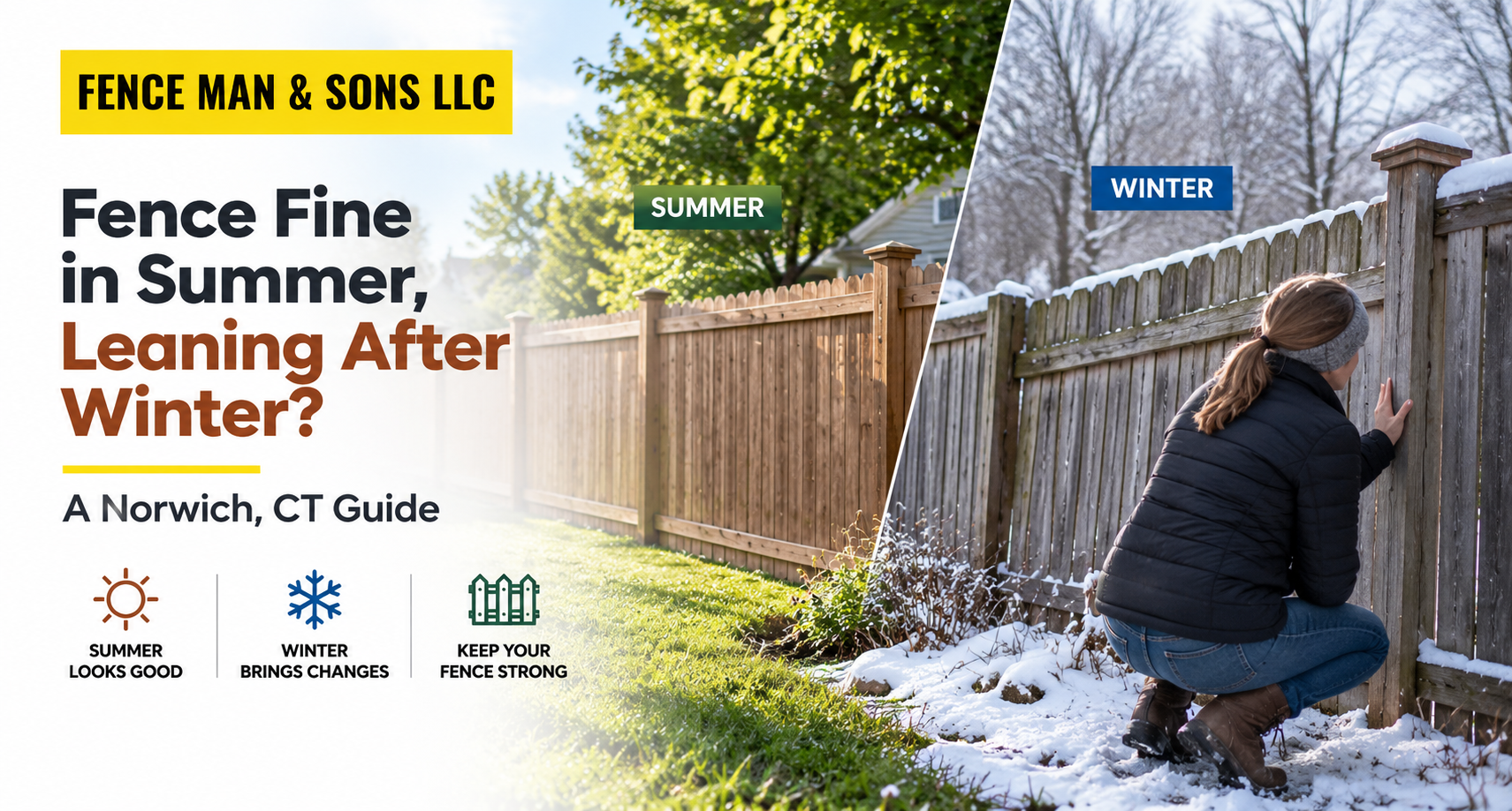 Fence Fine in Summer, Leaning After Winter? A Norwich, CT Guide